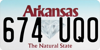 AR license plate 674UQO