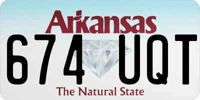 AR license plate 674UQT