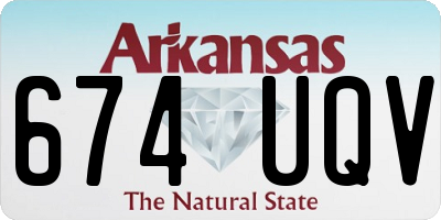 AR license plate 674UQV