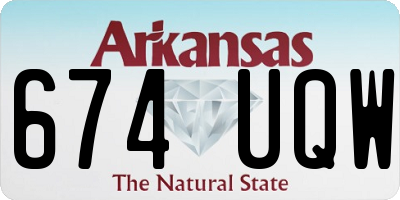 AR license plate 674UQW