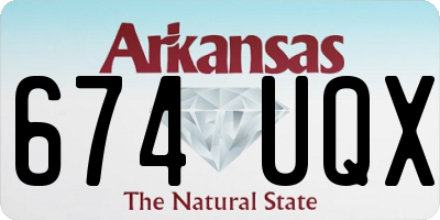 AR license plate 674UQX