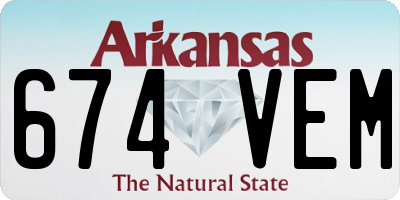 AR license plate 674VEM