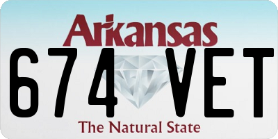 AR license plate 674VET