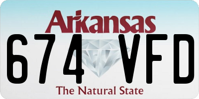 AR license plate 674VFD