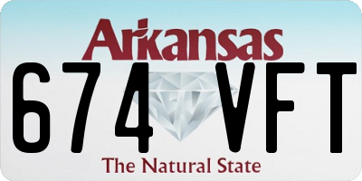 AR license plate 674VFT