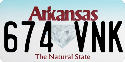 AR license plate 674VNK