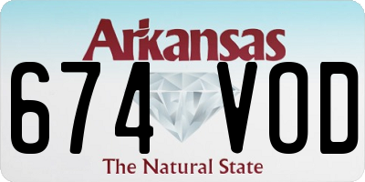 AR license plate 674VOD