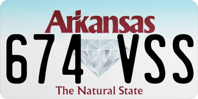 AR license plate 674VSS