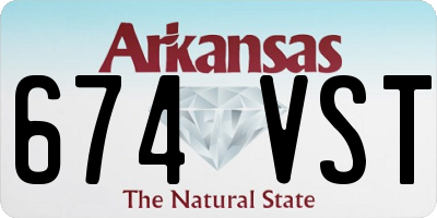 AR license plate 674VST
