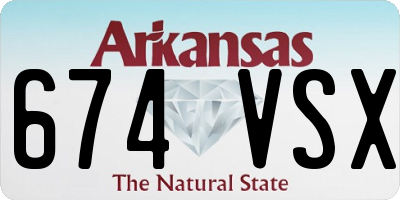 AR license plate 674VSX