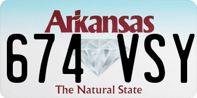 AR license plate 674VSY