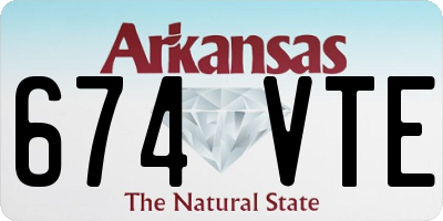 AR license plate 674VTE
