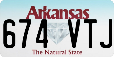 AR license plate 674VTJ