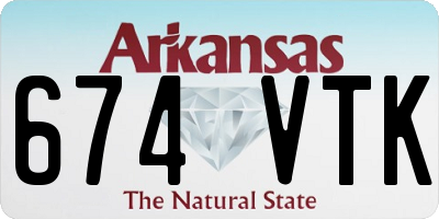AR license plate 674VTK