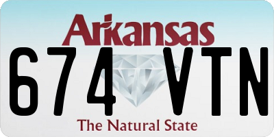 AR license plate 674VTN