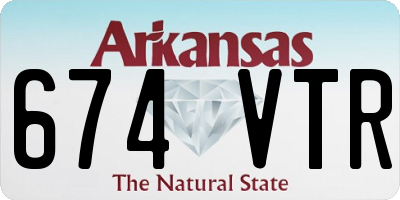 AR license plate 674VTR