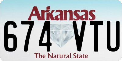 AR license plate 674VTU