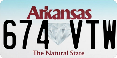AR license plate 674VTW