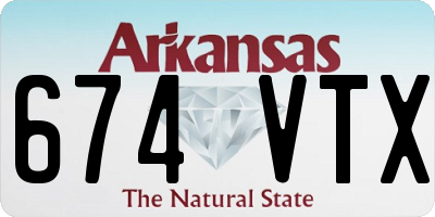 AR license plate 674VTX