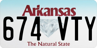AR license plate 674VTY