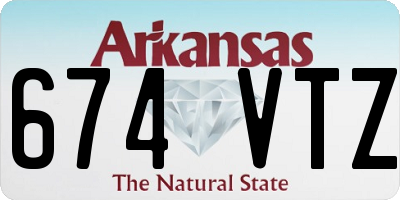 AR license plate 674VTZ