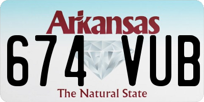AR license plate 674VUB