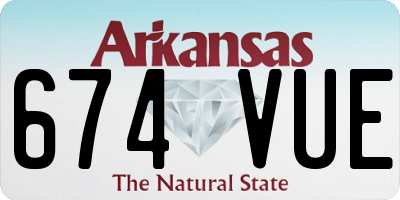 AR license plate 674VUE