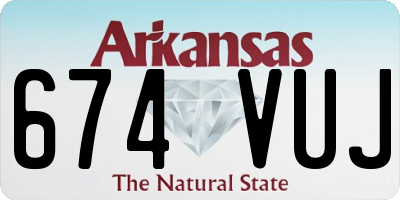 AR license plate 674VUJ