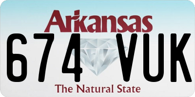 AR license plate 674VUK
