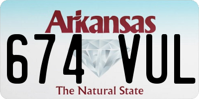 AR license plate 674VUL