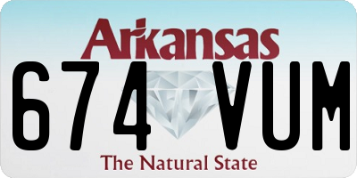 AR license plate 674VUM