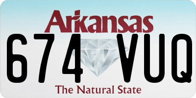 AR license plate 674VUQ