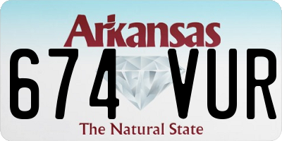 AR license plate 674VUR