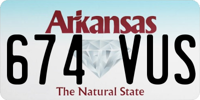 AR license plate 674VUS