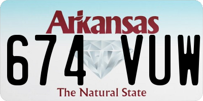 AR license plate 674VUW