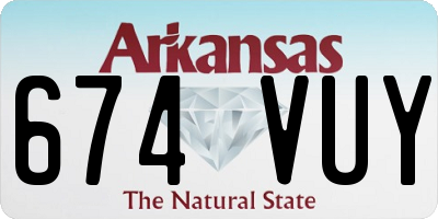 AR license plate 674VUY