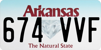 AR license plate 674VVF