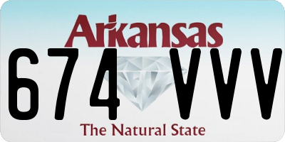 AR license plate 674VVV