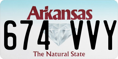 AR license plate 674VVY