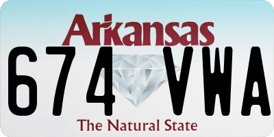 AR license plate 674VWA