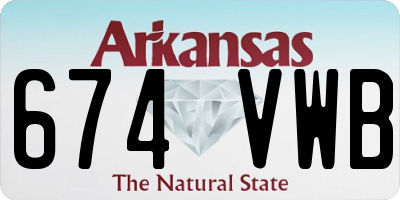 AR license plate 674VWB