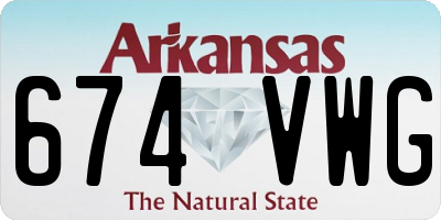 AR license plate 674VWG