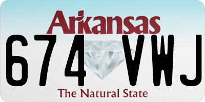 AR license plate 674VWJ