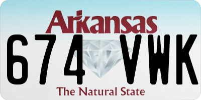 AR license plate 674VWK