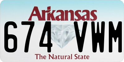 AR license plate 674VWM