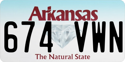 AR license plate 674VWN
