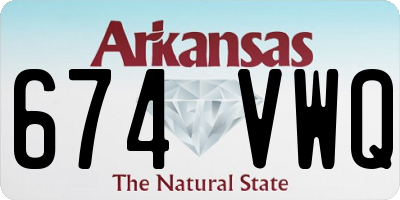 AR license plate 674VWQ