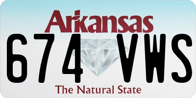 AR license plate 674VWS