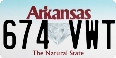 AR license plate 674VWT
