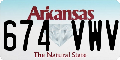 AR license plate 674VWV